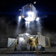 Imagen conceptual que muestra el Módulo de Ascenso —en el que van los astronautas— despegando de la superficie lunar. El Módulo de Descenso quedará atrás. Imagen: Boeing